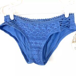 BECCA, Womens Hipster Bikini Bottom Blue, Size Small